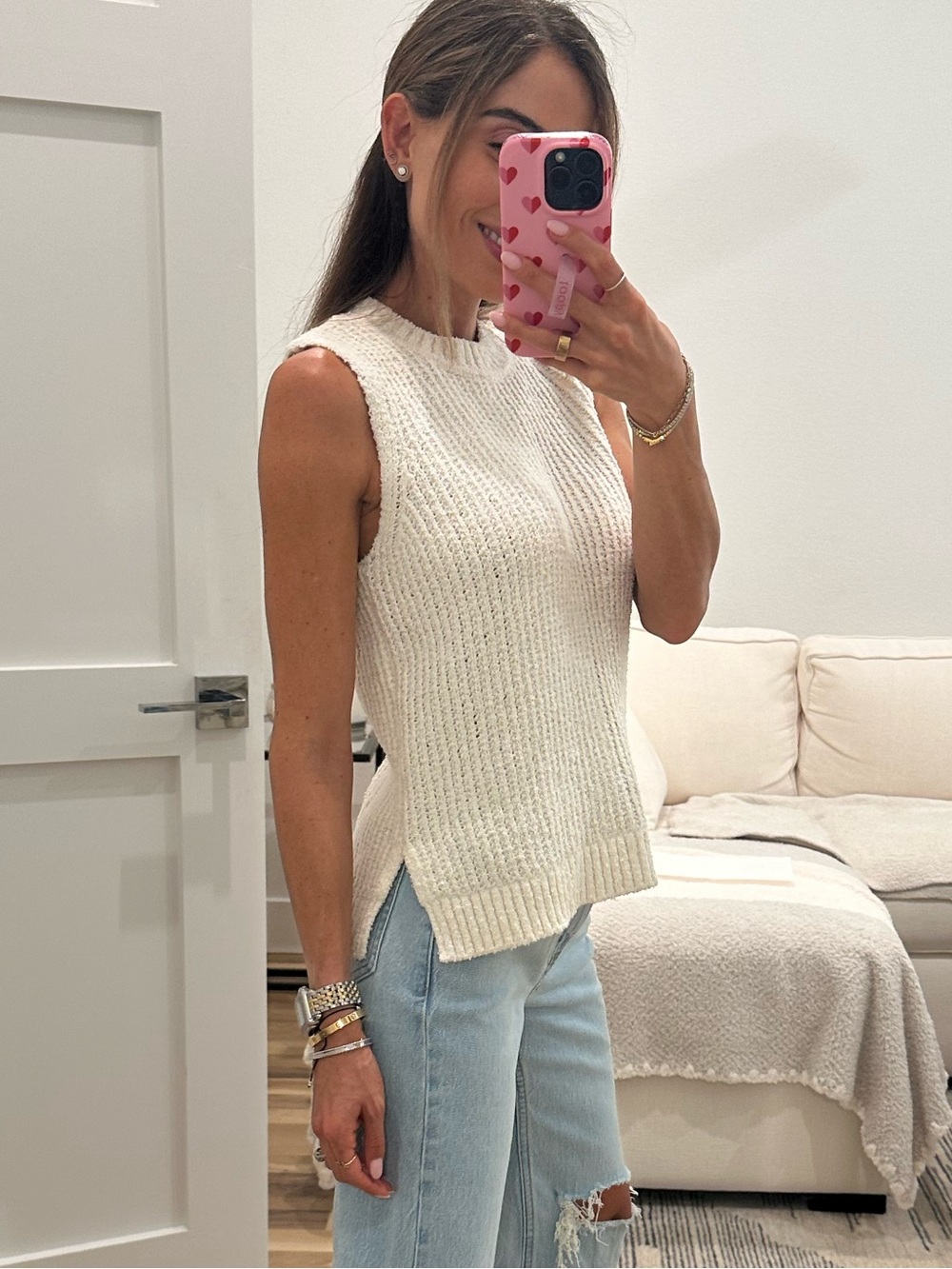 Cream knit tank size xxs